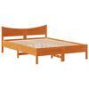 vidaXL Bed Frame with Headboard Wax Brown 150x200 cm King Size Solid Wood Pine