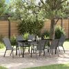 vidaXL Garden Dining Set 7 pcs Grey and Black Powder-coated Steel