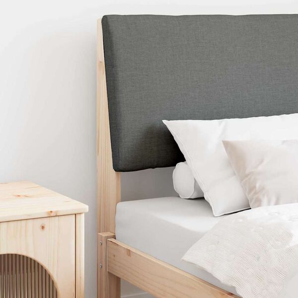 vidaXL Upholstered Headboard Dark Grey 75 cm Solid Pine Wood