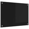 vidaXL Kitchen Backsplash Black 70 x 50 cm Tempered Glass