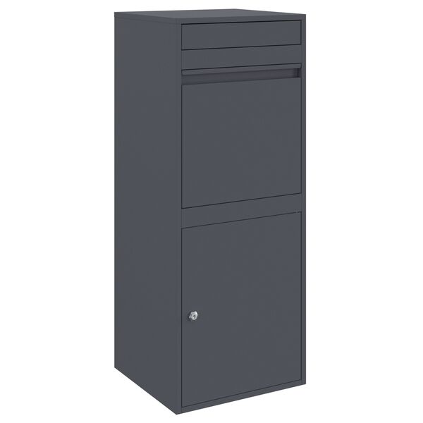 vidaXL Parcel Drop Box with Storage Anthracite 41 x 38 x 103 cm Steel