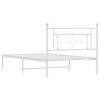 vidaXL Metal Bed Frame without Mattress with Headboard White 107x203cm