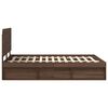 vidaXL Bed Frame with Headboard Brown Oak 140 x 200 cm Solid Pine Wood