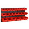 vidaXL 26 Piece Workshop Shelf Set Red and Black 77x39cm Polypropylene