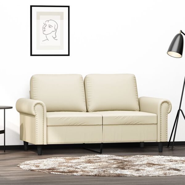 vidaXL 2-Seater Sofa Cream 120 cm Faux Leather
