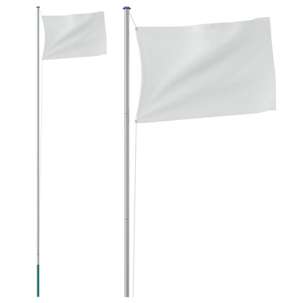 vidaXL Sectional Flagpole Silver 6.23 m Aluminium