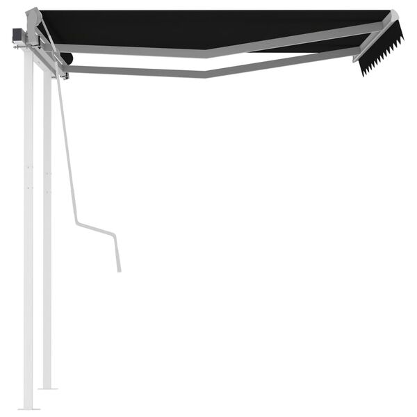 vidaXL Manual Retractable Awning with Posts 3.5x2.5 m Anthracite