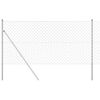 vidaXL Chain Link Fence with Posts Silver 1.2 x 25 m Steel