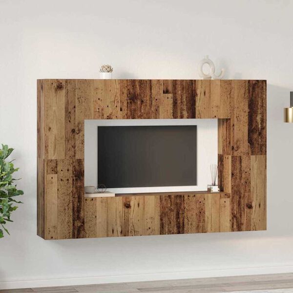 vidaXL TV Cabinet Set Wall-mounted 8 pcs Old Wood Engineered Wood