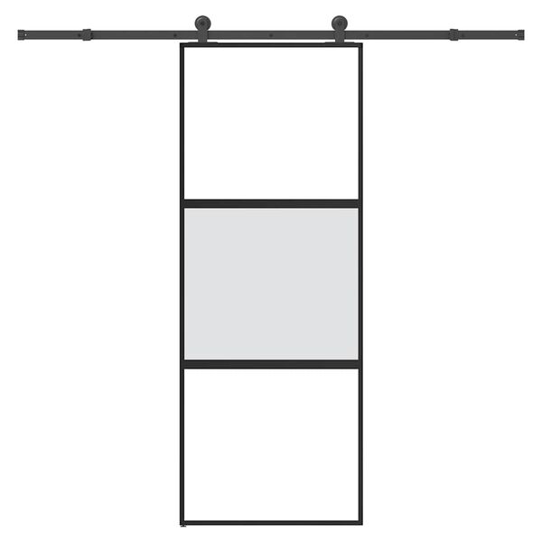 vidaXL Sliding Door with Hardware Set 76x205 cm Tempered Glass&Aluminium