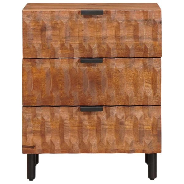 vidaXL Bedside Cabinet Brown 50 x 33 x 62 cm Solid Mango Wood