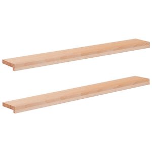 vidaXL Window Sills 2 pcs Natural 120 x 20 x 2 cm Solid Beech Wood