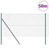vidaXL Fence Post Green 50 x 1 m (25 x 25 mm mesh) Steel and PVC