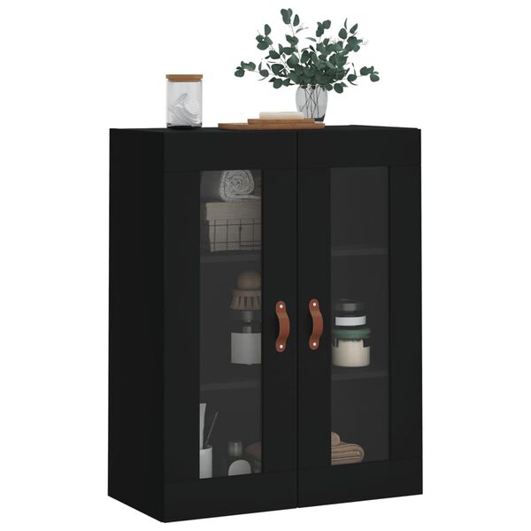 vidaXL Wall Mounted Cabinet Black 69.5x34x90 cm