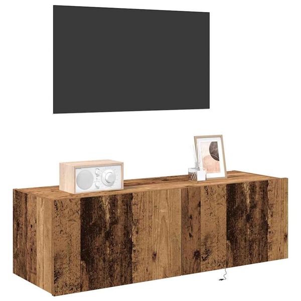 vidaXL TV Wall Cabinet 2 pcs Old Wood 100 x 35 x 31 cm Engineered Wood