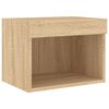 vidaXL Bedside Cabinet with LED Lights Wall-mounted Sonoma Oak