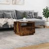 vidaXL Coffee Table with LED Lights Smoked Oak 50x49x40 cm