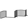vidaXL Dog Gate with Door Foldable 6 Panels Black 480 cm Poplar Wood