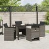 vidaXL Garden Dining Set 5 pcs Grey Poly Rattan