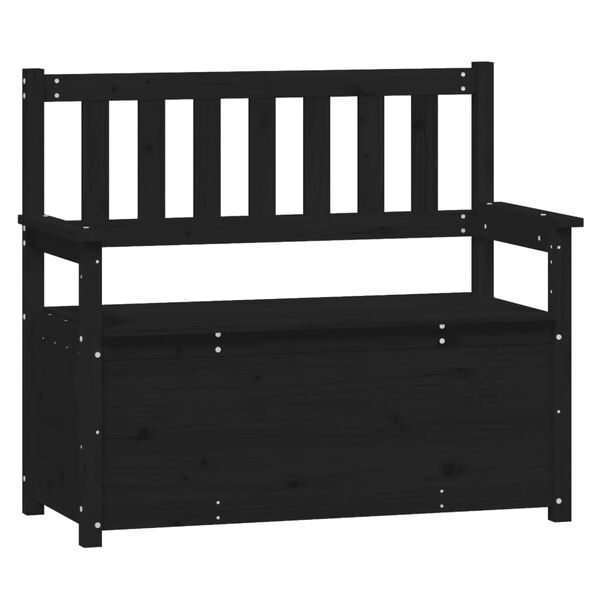 vidaXL Bench Black 112.5x51.5x96.5 cm Solid Wood Pine