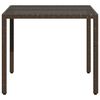 vidaXL Garden Table with Glass Top Brown 90x90x75 cm Poly Rattan