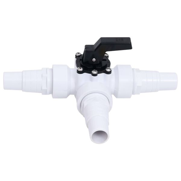 vidaXL Swimming Pool 3-Way Ball Valve White and Black