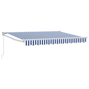 vidaXL Retractable Awning Blue and White 3 x 2 m