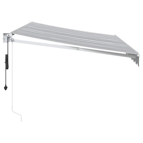 vidaXL Retractable Awning Anthracite and White 3.5x2.5 m Fabric&Aluminium