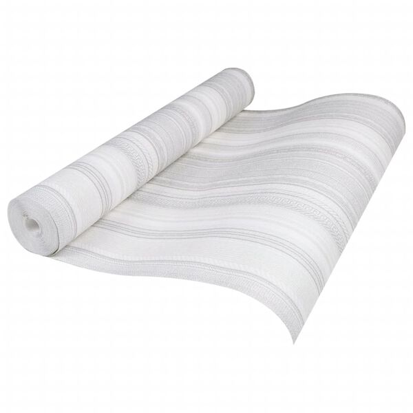 vidaXL Wallpaper 3D Strip Pattern Grey 10x0.53 m Non-woven