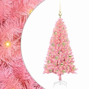 vidaXL Christmas Tree with 150 LEDs with Stand Pink 120 cm PVC