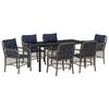 vidaXL Garden Dining Set 7 pcs Grey and Black Rattan