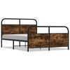 vidaXL Metal Bed Frame without Mattress Smoked Oak 140x190 cm