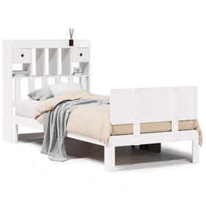 vidaXL Bookcase Bed without Mattress White 75x190cm Solid Wood Pine