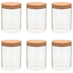 vidaXL Storage Glass Jars with Cork Lid 6 pcs 650 ml