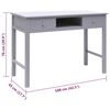 vidaXL Desk Grey 108x45x76 cm Solid Wood Paulownia