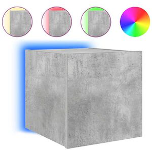 vidaXL TV Wall Cabinet with LED Lights Concrete Grey 30,5x35x30 cm