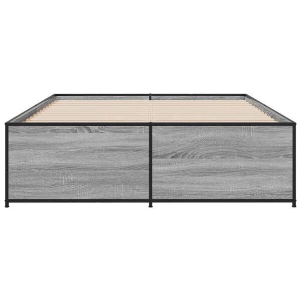 vidaXL Bed Frame without Mattress Grey Sonoma 120x200 cm