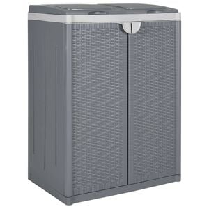 vidaXL Trash Bin with 2 Doors Grey 65x45x88 cm PP