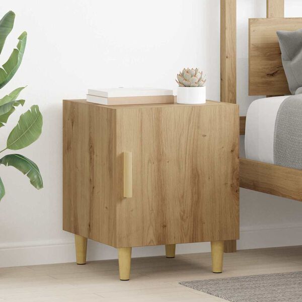 vidaXL Bedside Cabinet Artisan Oak 40 x 40 x 50 cm Engineered Wood