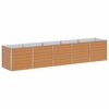 vidaXL Garden Raised Bed Light Brown 400 x 80 x 77 cm Galvanised Steel