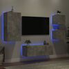 vidaXL 5 Piece TV Wall Units with LED Concrete Grey Engineered Wood
