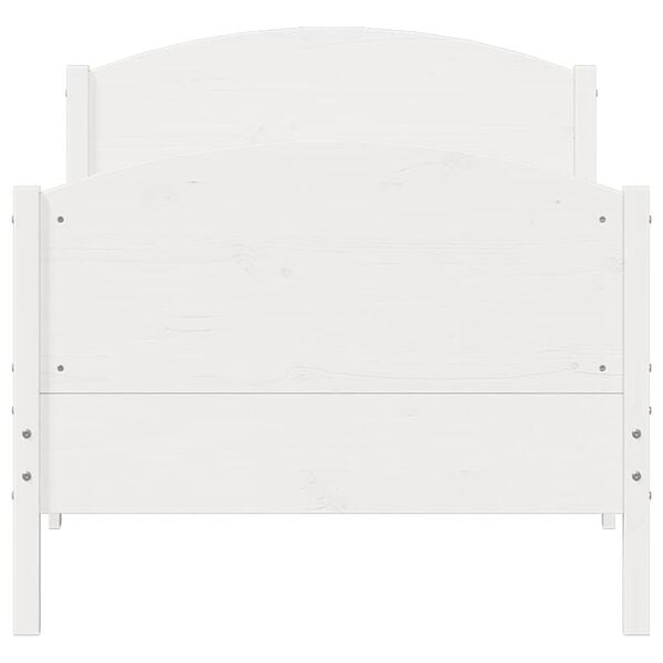 vidaXL Bed Frame without Mattress White 90x190 cm Single Solid Wood Pine