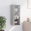 vidaXL Wall Cabinet with Glass Doors Grey Sonoma 35x37x100 cm
