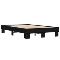 vidaXL Bed Frame Black 140x190 cm Engineered Wood and Metal