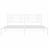 vidaXL Metal Bed Frame without Mattress with Headboard White 193x203cm