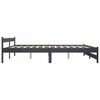vidaXL Bed Frame without Mattress Dark Grey Solid Pinewood 200x200 cm (322025+321990)