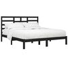 vidaXL Bed Frame without Mattress Black Solid Wood 200x200 cm