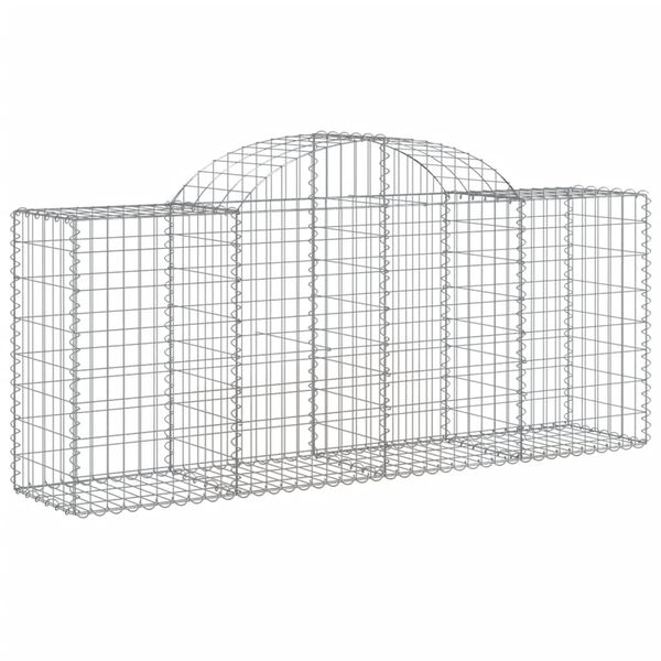 vidaXL Arched Gabion Baskets 4 pcs 200x50x80/100 cm Galvanised Iron