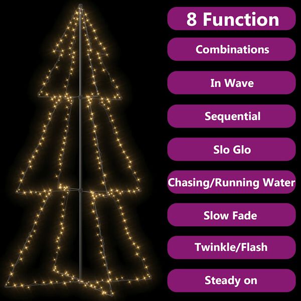 vidaXL Christmas Cone Tree 300 LEDs Indoor and Outdoor 120x220 cm