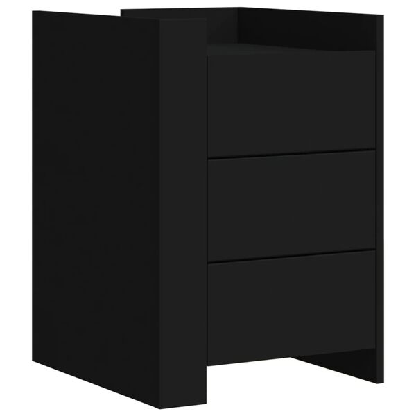 vidaXL Bedside Cabinet Black 45x50x65 cm Engineered Wood